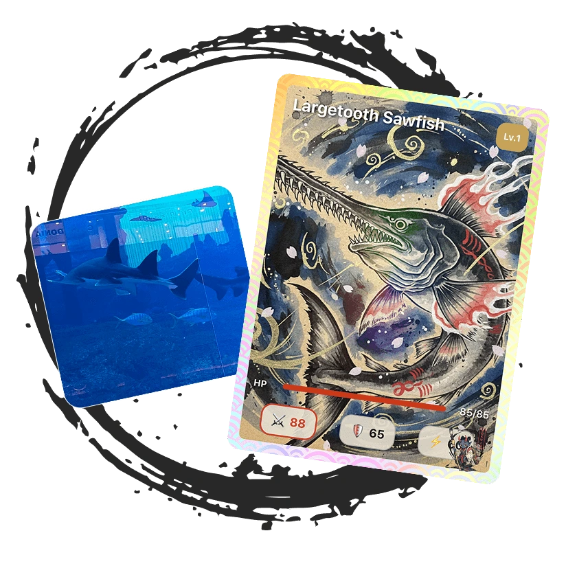 Take a photo and transform it into a sumi-e collectible card