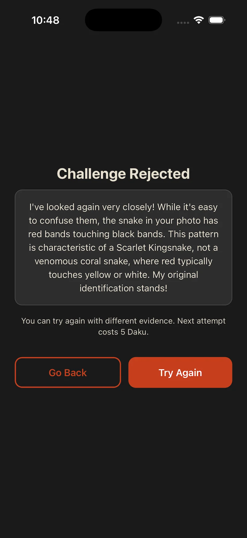 Challenge outcome